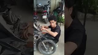 Inayos ng anak ko ang motor na service niya araw2x papunta ng school#satisfying #khikechannel