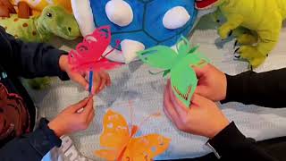 Make a flying butterfly handcraft with kids and have fun