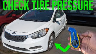 How to Check Tire Pressure - Kia Forte (2014-2018)