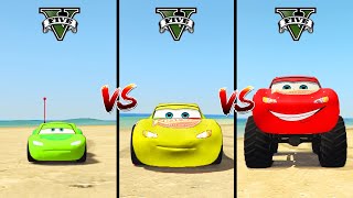 Big vs Small vs Giant Lightning McQueen in GTA 5 - which is best