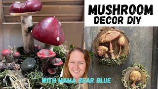 Spring Mushroom DIY Decor! Easy Mushroom diys, Mini mushroom garden & mushroom magnets