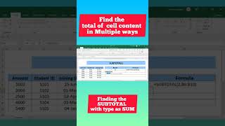 Find the total of Cell Contents in Multiple ways #shorts