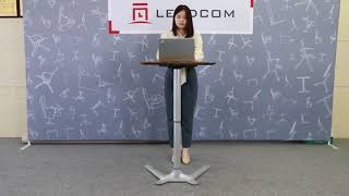 Pneumatic Height Adjustable Table Eden QF2 video   Lifan Office Furniture by Leadcom