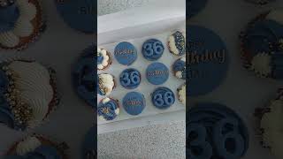 Blue birthday cupcakes| Buttercream| Decorating techniques and Ideas| Flowers| Rose|viral