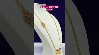 Thali chain//mop chain//manglasutra collections//one gram gold jewllery//plz subscribe&share&like.