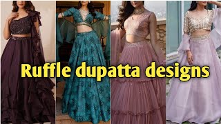 Trending ruffle dupatta designs 2024