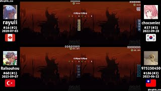 RyuK vs chocomint vs Raikouhou vs 975250450 | BLANKFIELD - Goodbye [Intense] +(HD)