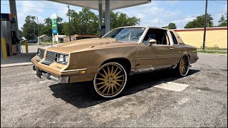 CHECKING OUT MY HOMIE LS SWAP CUTLASS ON 24” RUCCI FORGED BEFORE HEADED TO SHIP THE TIRES OUT