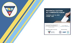 2020 Provincial All-Candidates Forum - October 15, 2020