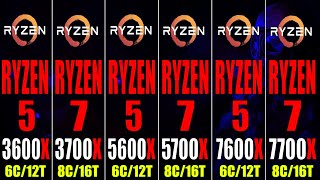 R5 3600X vs R7 3700X vs R5 5600X vs R7 5700X vs R5 7600X vs R7 7700X - in 2024 ||