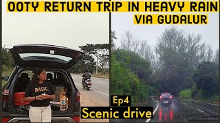 Ooty return roadtrip in HEAVY RAIN Via most SCENIC route Gudalur| Needle rock view point|Karaj Vlog