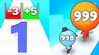 Number Merge Run vs Big Head Run - All Level Satisfying Gameplay, iOS