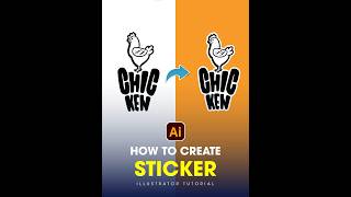 How to make Sticker in adobe illustrator #illustratortutorial