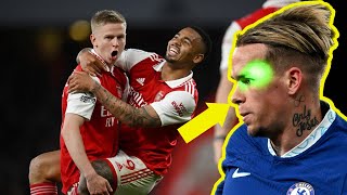 Arsenal fan laser Mykhailo Mudryk's face during Chelsea's match against Arsenal at Emirates Stadium