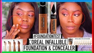 NEW L'OREAL INFALLIBLE FRESH WEAR FOUNDATION TEST #38 & MORE THAN CONCEALER WEAR TEST | MsTopacJay