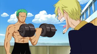 Luffy and Sanji's reactions to Zoro's training in One Piece