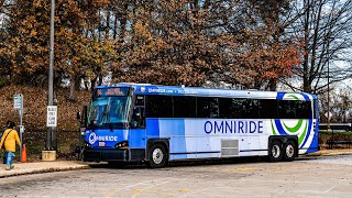 PRTC Omniride 2019 MCI D4500CT #3013 on Route PWME Prince William Metro Express!