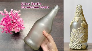 Bottle Crafts || Bottle Art || Bottle Decoration || Easy Empty Glass Bottle Decoration