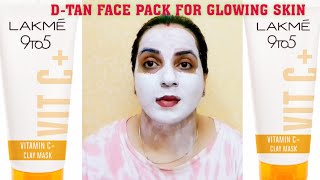 Lakme Vitamin C Clay Mask Review/Face Mask For Glowing Skin/D TAN Face Pack For Glowing Skin