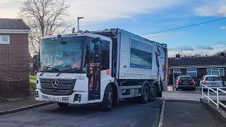 Suez Mercedes Econic Bin lorry on Mixed Recycling, UTG