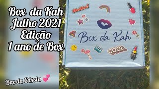 💙 Box da Kah Julho 2021 Edição Aniversário 1 ano - Caixinha Nova + Mimos de Niver -  linda demais 💙