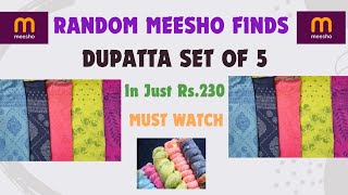 MEESHO RANDOM FINDS - ||DUPATTA SET OF 5|| IN JUST RS.230 #ytshorts #affordable #meesho #shorts #yt