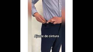 Calça social masculina com ajuste de cintura