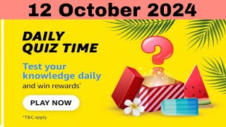 Amazon daily quiz time answer today, Amazon quiz today