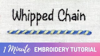 Whipped Chain Stitch 🪡  Quick Step-by-Step Guide | Hand Embroidery Tutorial for Beginners