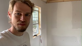 FINISHING/PAINTING the SHEETROCK on My New YouTube Office/Shed