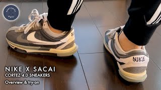 Nike x Sacai Cortez 4.0 Sneakers in Iron Grey: Overview and try-on