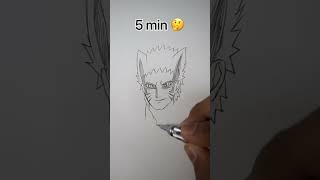 How to Draw Naruto Baryon in 10sec, 10mins, 10hrs #shorts