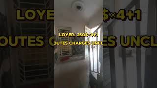 1Chambre et salon,salle de bain climatise, Loyer:250$×4 toutes charges uncli . Commune de Kinshasa.