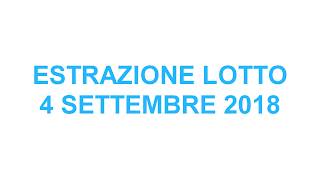 Estrazione Gioco del LOTTO 4 settembre 2018