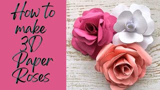 How to make 3D Paper Roses Paper Discovery Large Layered Rose Die Set #papercraft #paperflower