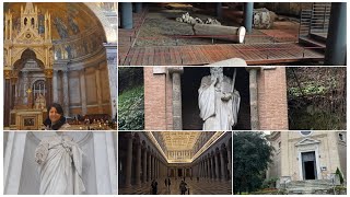 زيارة لدير القديس بولس الرسول في روما tre fontana واكبر كنيسه للقديس بولس  basilica di San paolo