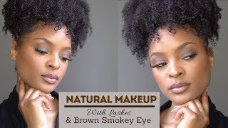 Natural Makeup w/ A Brown Smokey Eye & Lashes ♡ UNDER 10 MINS.