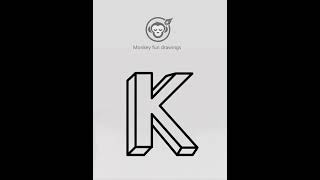 How to draw a 3D letter K  illusion very easy