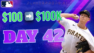 $100 into $100K Challenge | Day 42 | Free MLB Picks & Predictions 8/14/24