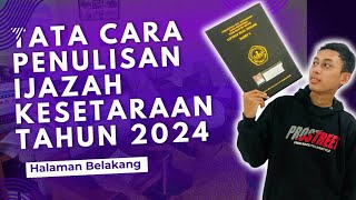 Tata Cara Penulisan Nilai Ijazah Kesetaraan Tahun 2024 | Halaman Belakang Part 2