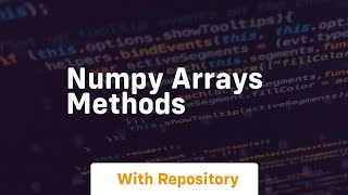 numpy arrays methods