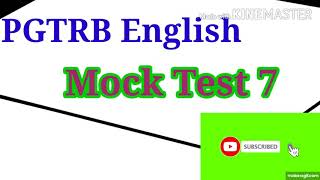 PGTRB English Mock Test 7