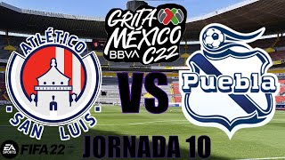 Atlético De San Luis vs Puebla Jornada 10 Grita México Clausura 2022. (Simulación FIFA 22).