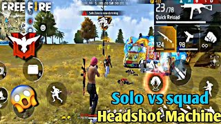 I Became Headshot Machine 🔥 in Solo vs squad gameplay 🤯 Garena free fire -