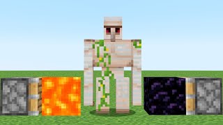 lava + iron golem + obsidian = ???