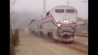 Amtrak train arriving at station