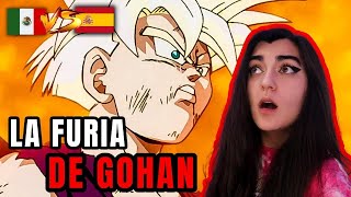 ESPAÑOLA REACCIONA A DRAGON BALL LATINO VS CASTELLANO VS JAPONES | GOHAN SSJ 2 | SAGA CELL