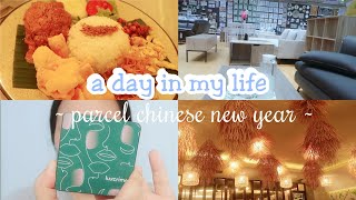 a day in my life : buka parcel Imlek 🐏, beli hair care 💆, unboxing haul piyama 🍿