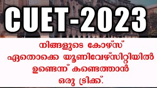 CUET 2023 Malayalam | How to select Course and University? Central University Admission 2023