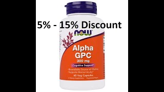 Discount - Now Foods, Alpha GPC, 300 mg, 60 Veg Capsules, Cognitive Support, Supports Mental Acuity